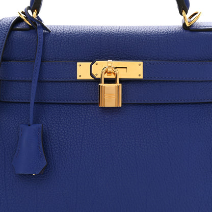 Hermes Togo Kelly Retourne 28 Bleu Electrique 8 of 12