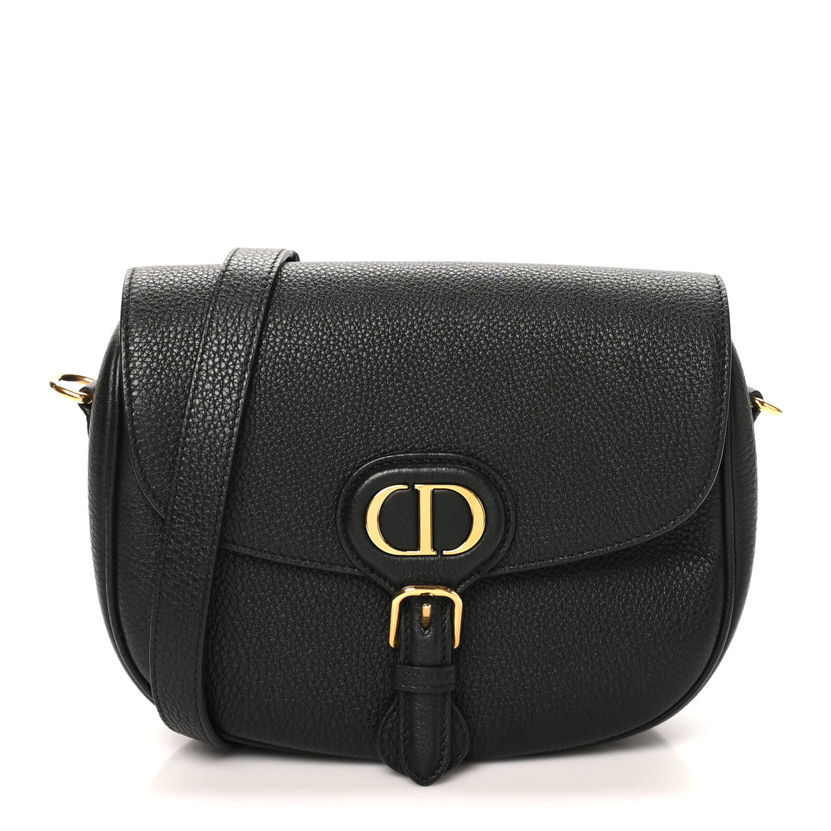 Grained Calfskin Medium Bobby Flap Black
