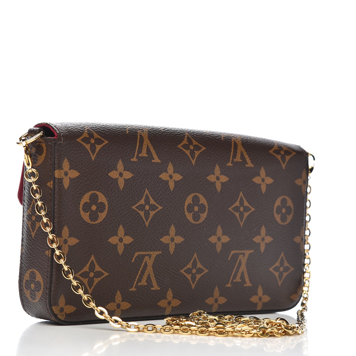 Monogram Pochette Felicie Chain Wallet Fuchsia