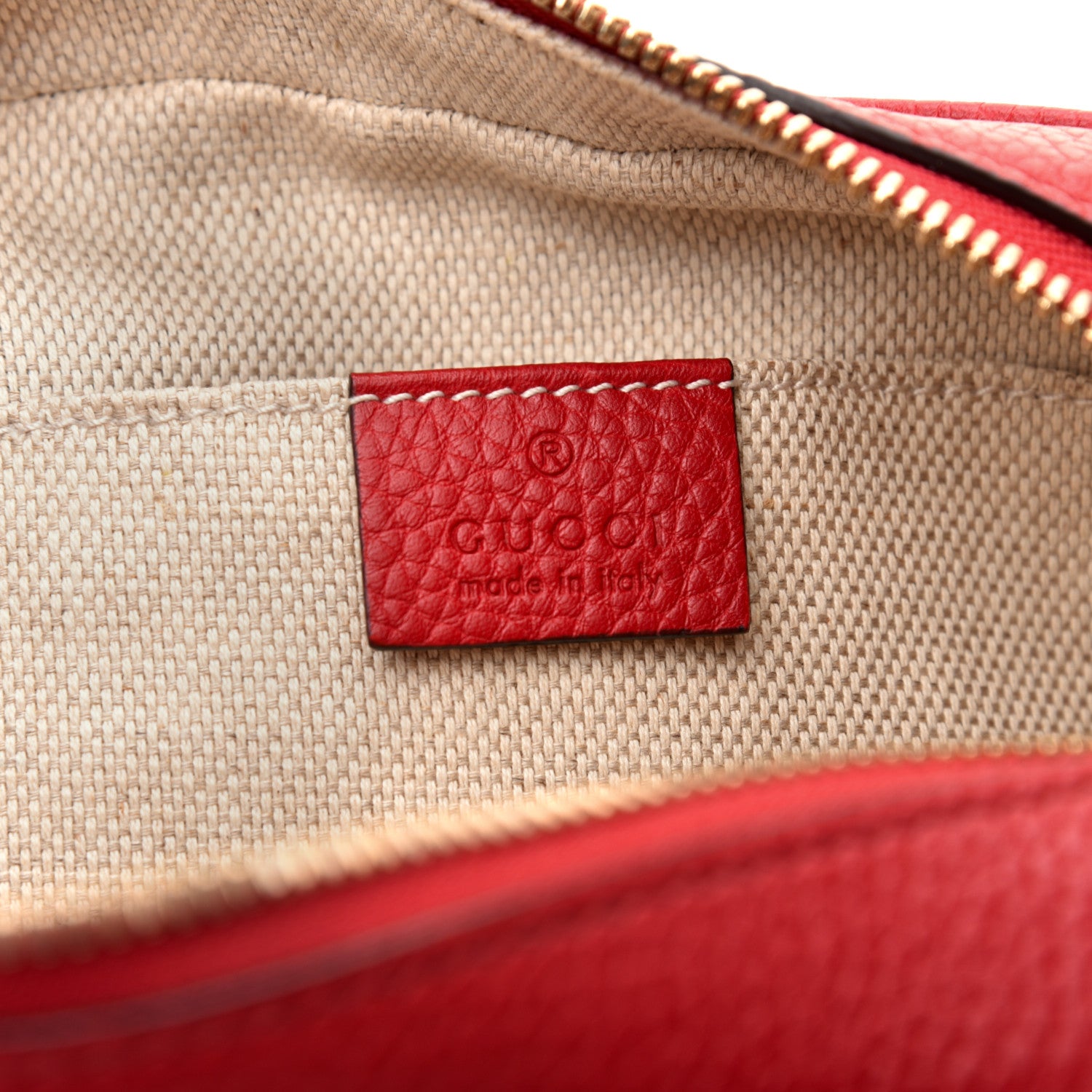 Gucci Pebbled Calfskin Small Soho Disco Bag Tabasco Red 8 of 10