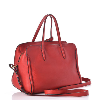Alexander McQueen Pebbled Calfskin Small Skull Padlock Zip Around Tote Red 4 of 18