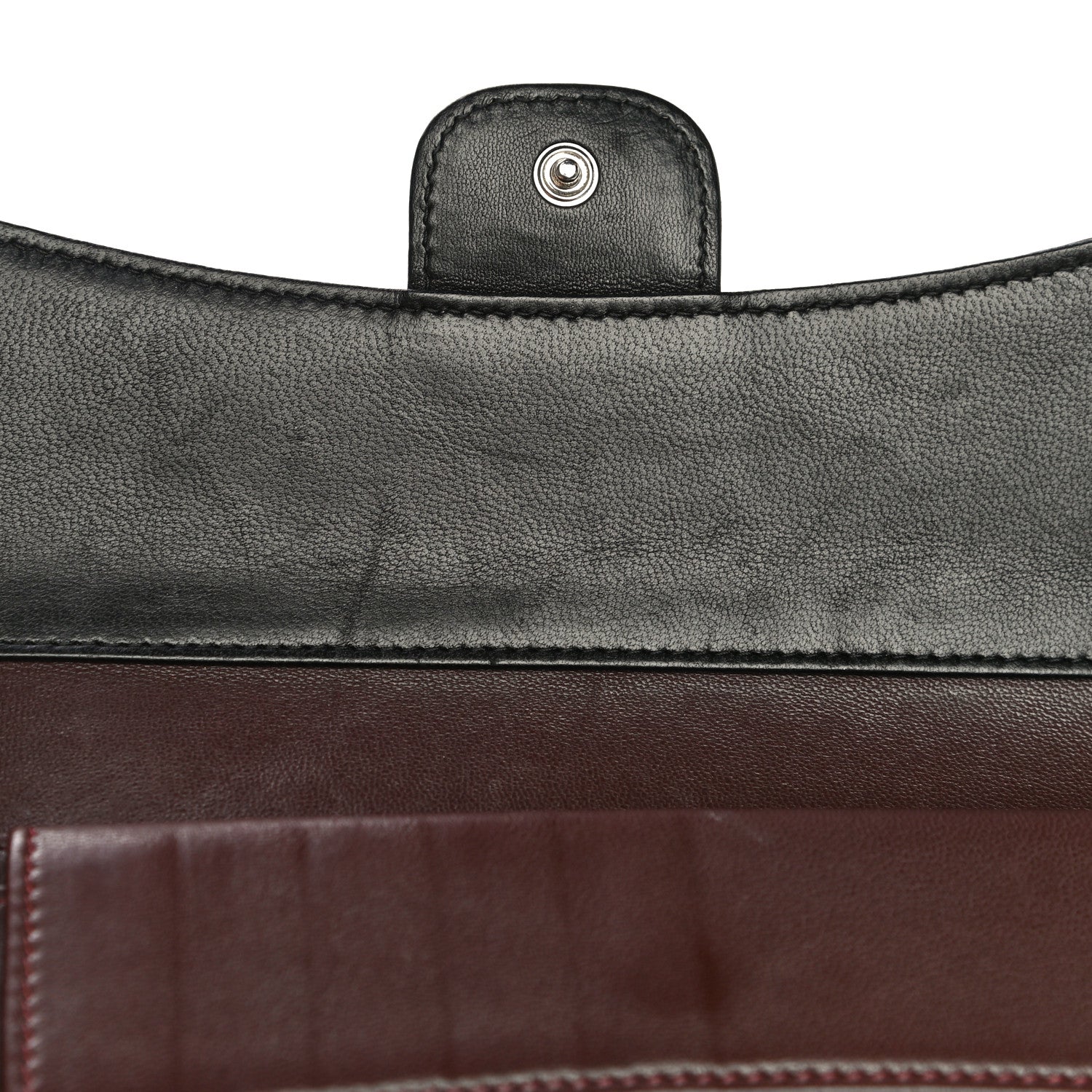 Chanel Lambskin Quilted Large Gusset Flap Wallet Black 10 of 18