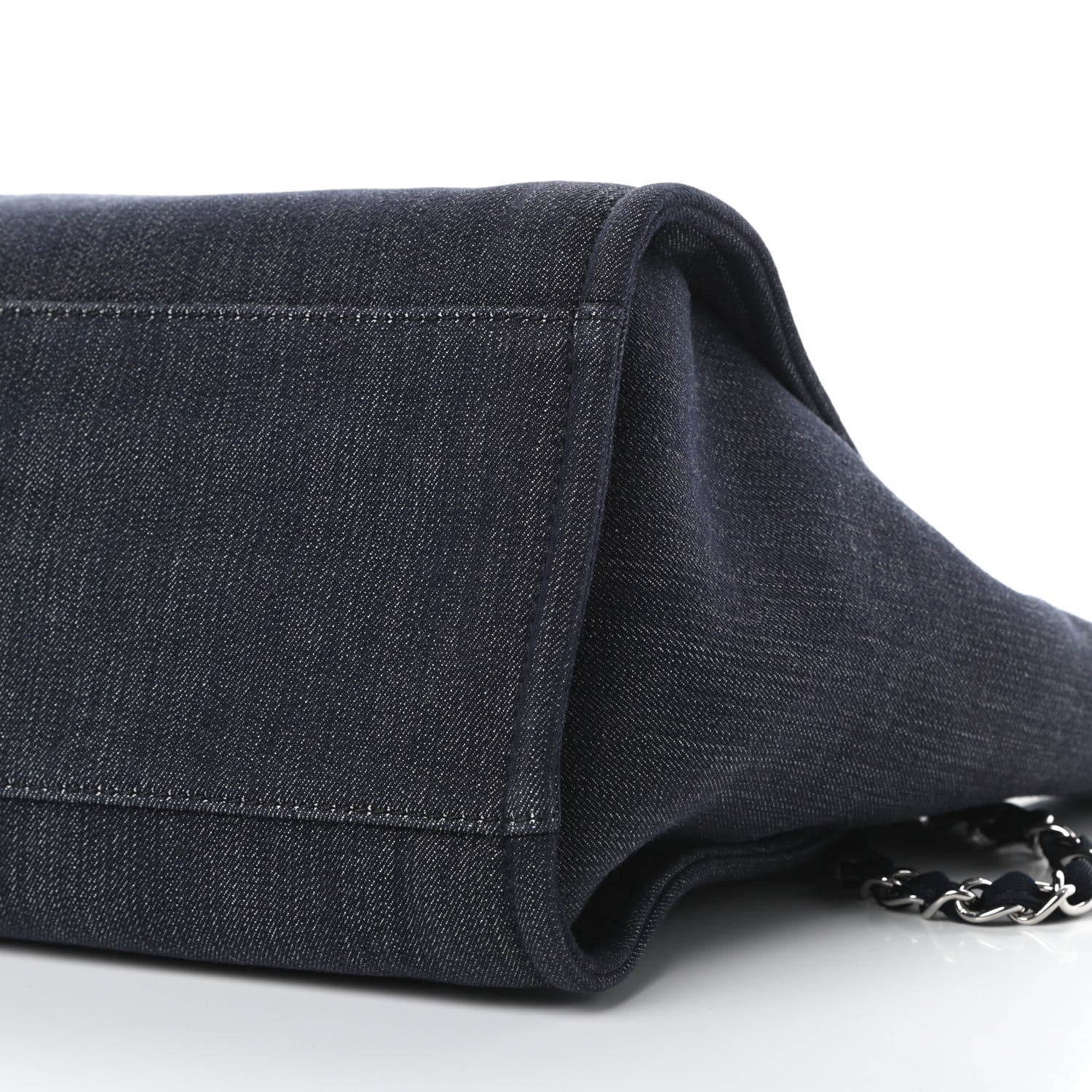 Chanel Denim Medium Deauville Tote Dark Blue 10 of 10