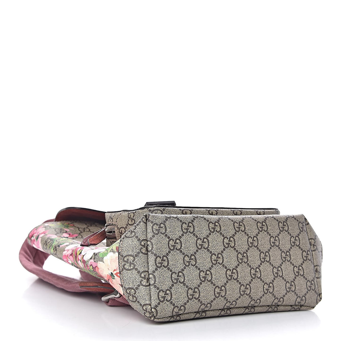 GG Supreme Monogram Blooms Small Single Buckle Backpack Beige Multicolor Dry Rose