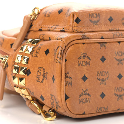 MCM Visetos Side Stud Mini Stark Backpack Cognac 7 of 8