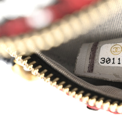 Chanel Tweed Quilted Chanel 19 Round Clutch With Chain  Red Black White Green 7 of 11
