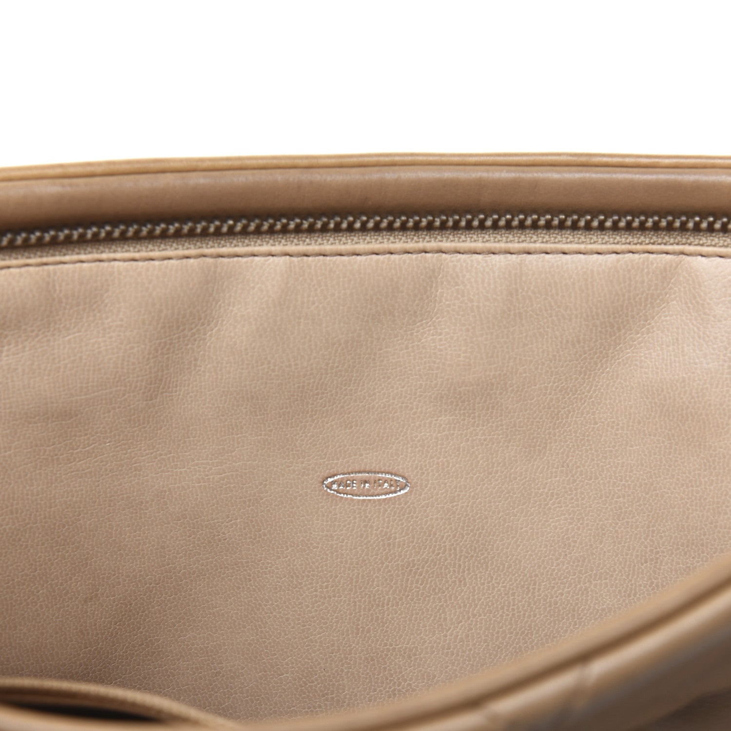 Chanel Lambskin Quilted Cosmetic Zip Pouch Beige 9 of 21