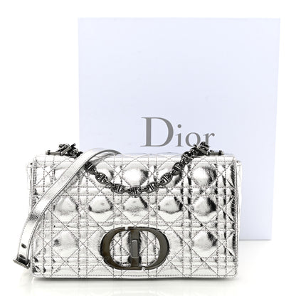 Christian Dior Metallic Calfskin Cannage Medium Caro Bag Argent 12 of 12