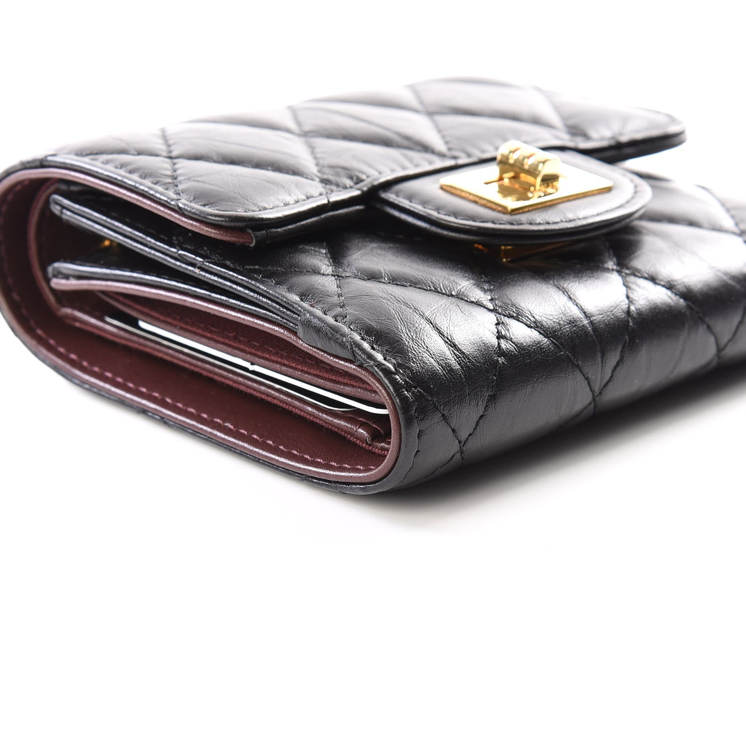 Chanel Aged Calfskin Quilted Reissue Compact Wallet Black 5 of 10