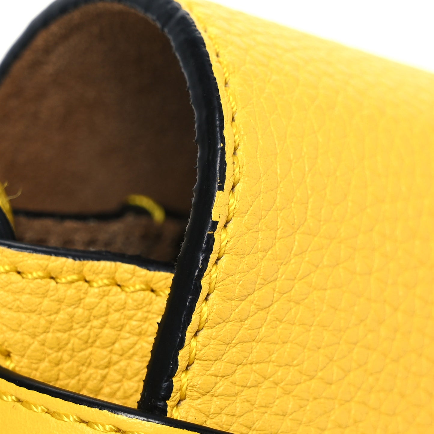 Grained Calfskin Mini Gate Crossbody Bag Yellow