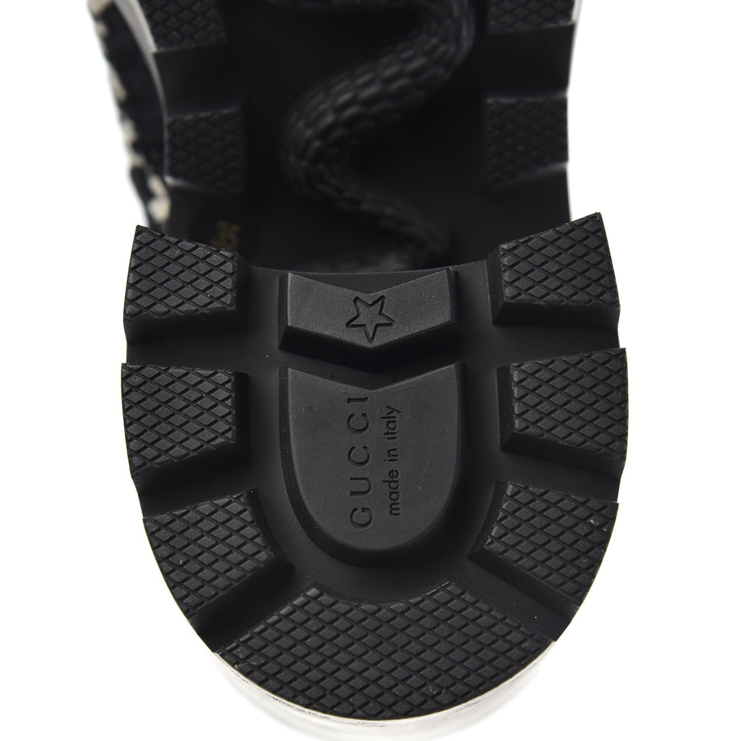 Tweed GG Monogram Lace Up Combat Ankle Boots 35 Black