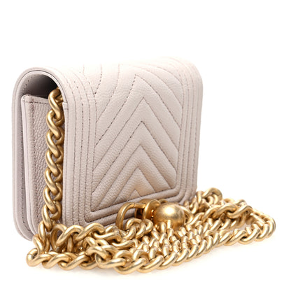 Chanel Caviar Chevron Boy Flap Waist Belt Bag Light Purple 3 of 11