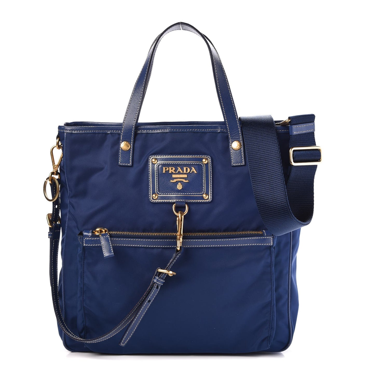 Tessuto Nylon Saffiano Crossbody Tote Bleuette