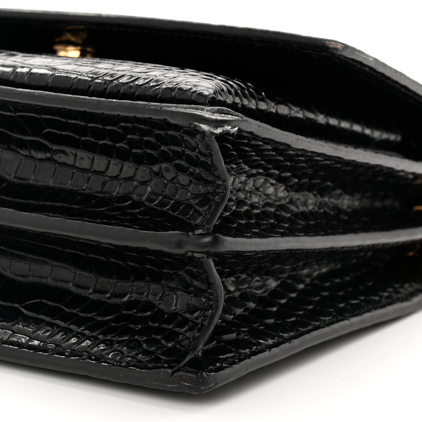 Calfskin Crocodile Embossed Medium Monogram Sunset Black