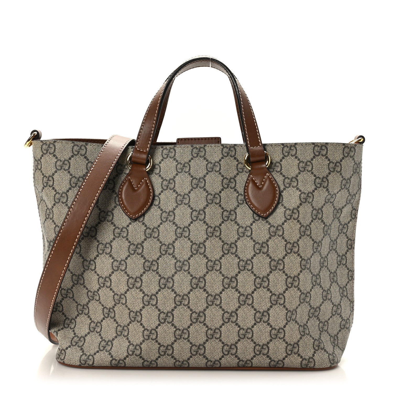 Gucci Soft GG Supreme Monogram Small Crossbody Tote Beige Cuir 1 of 9