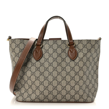 Gucci Soft GG Supreme Monogram Small Crossbody Tote Beige Cuir 1 of 9
