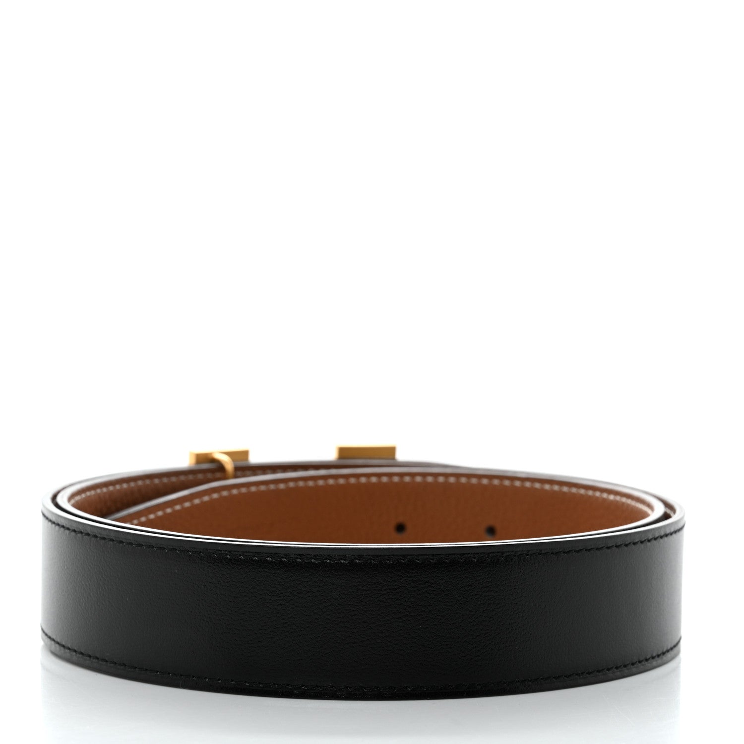 Hermes Box Togo 32mm H Belt 85 Black Gold 3 of 8