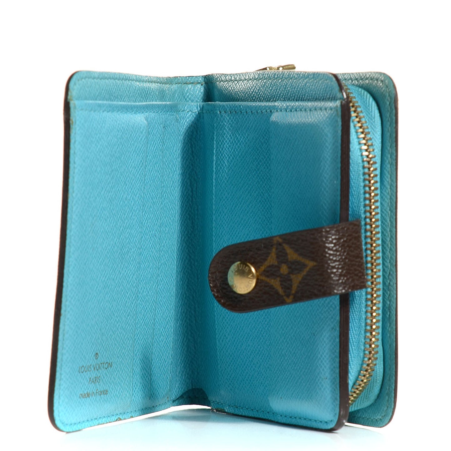 Monogram Groom Compact Zip Wallet Blue