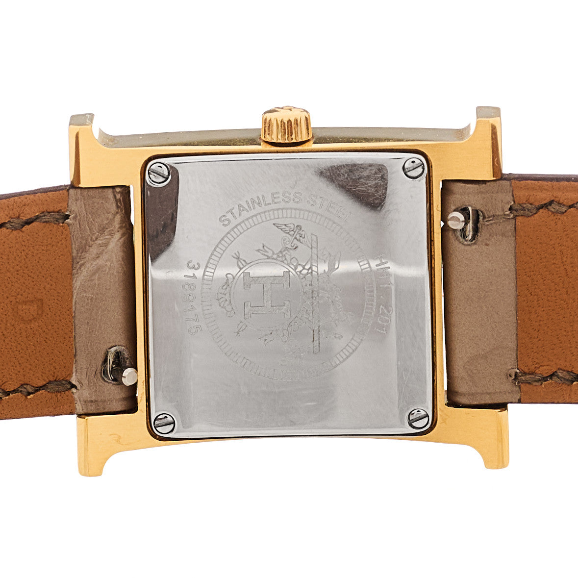 Hermes Stainless Steel Alligator 21mm Heure H Hour Quartz Watch Etoupe 4 of 5