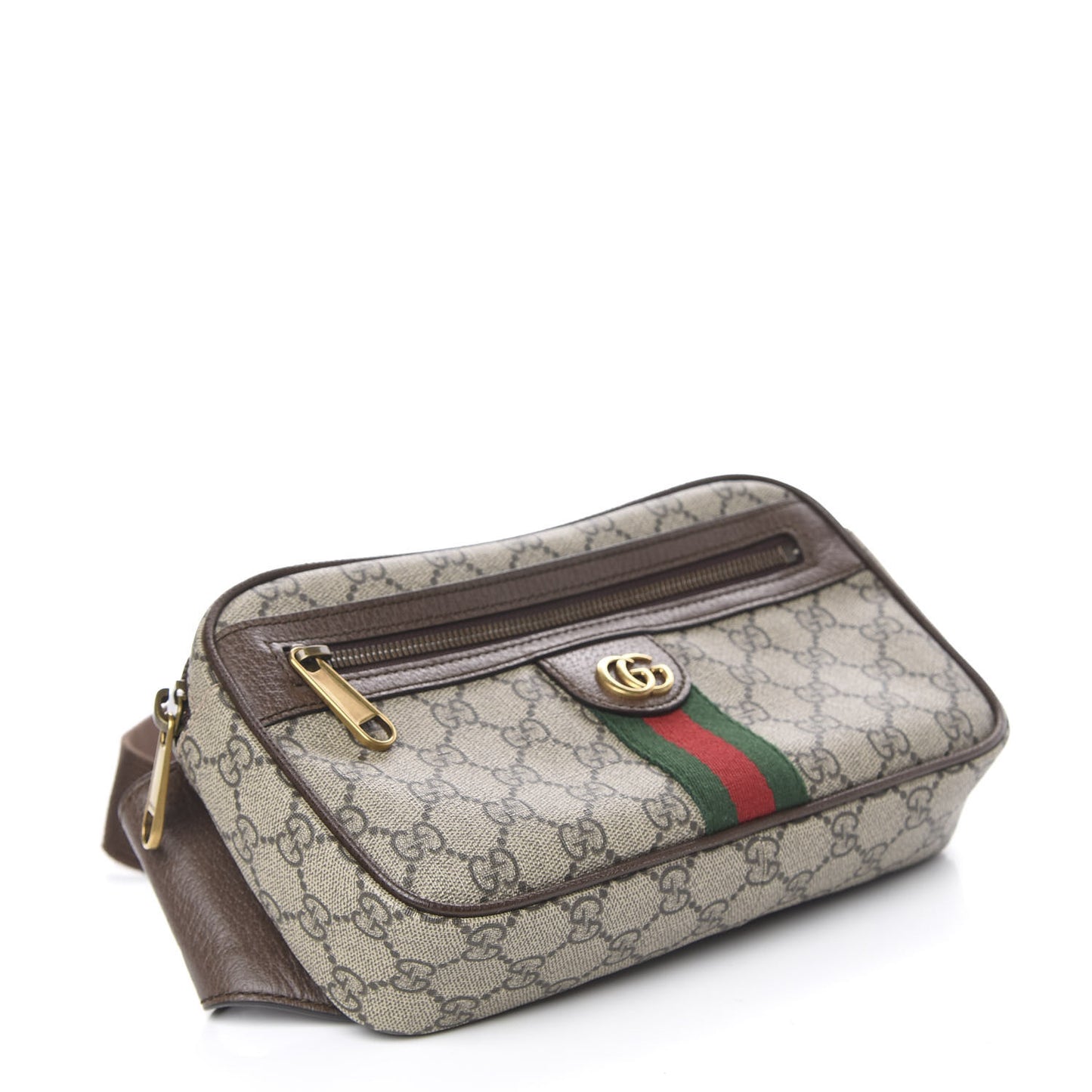 Soft GG Supreme Monogram Medium Ophidia Belt Bag Dark Brown