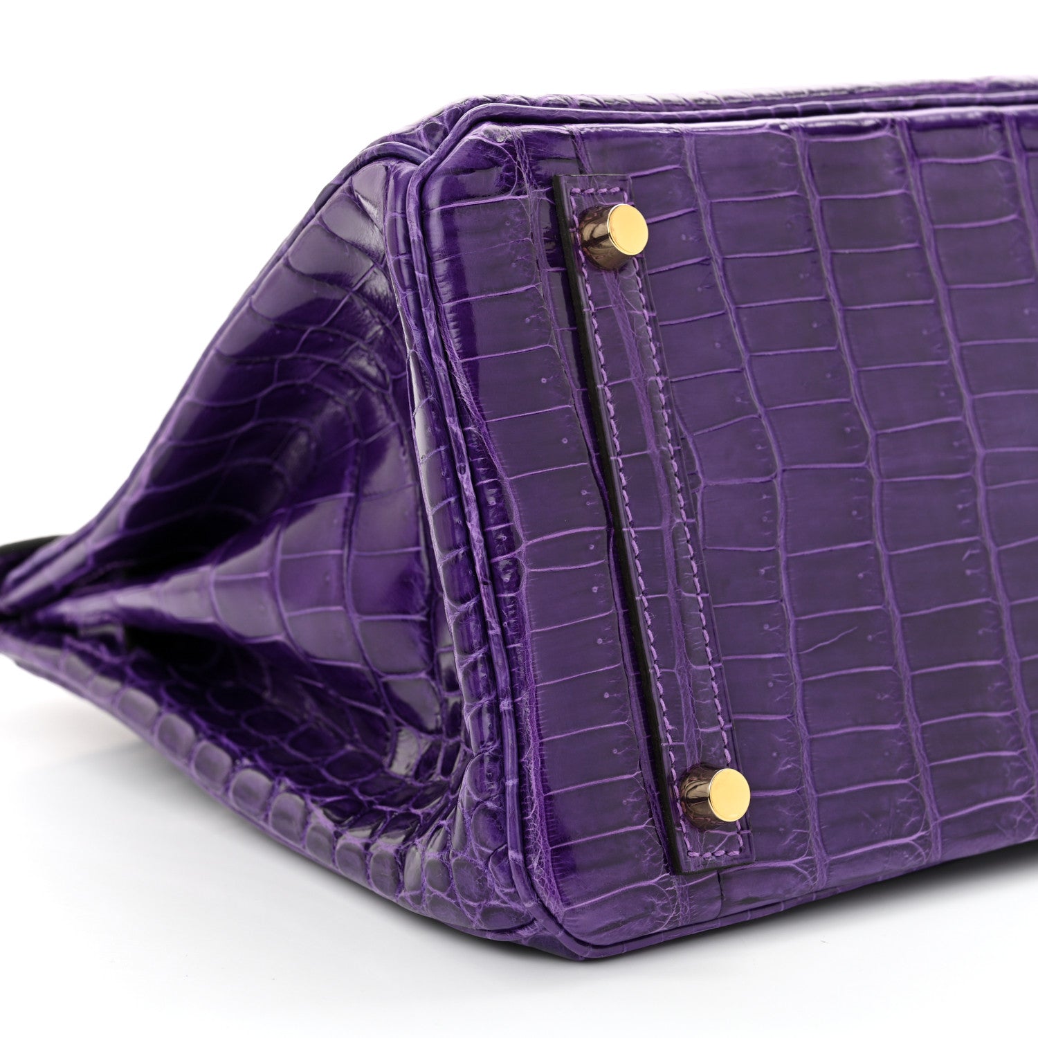 Hermes Shiny Niloticus Crocodile Birkin 30 Ultraviolet 9 of 13