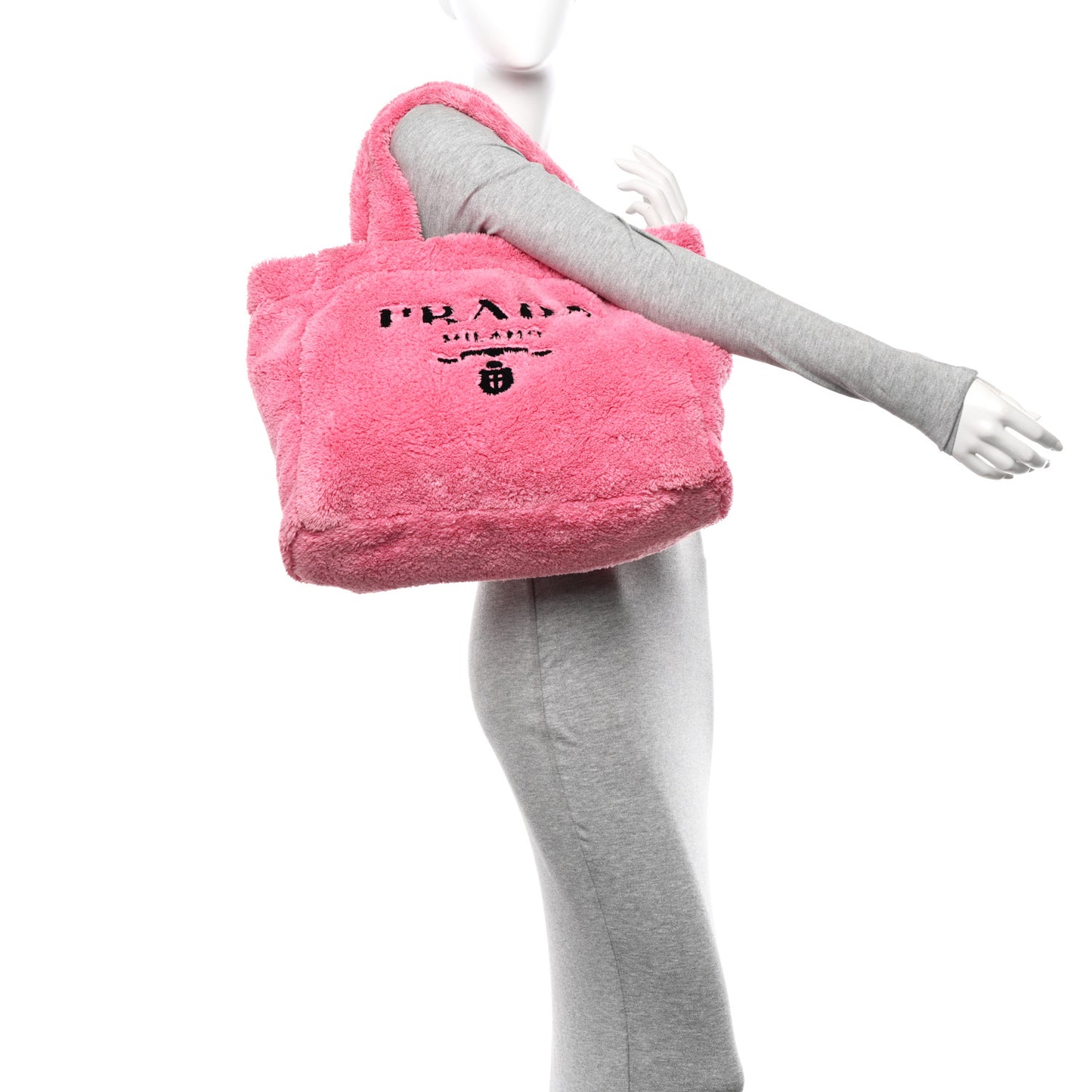 Terry Cloth Tote Bag Petalo Black