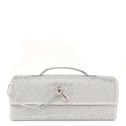 Bottega Veneta Nappa Crystal Long Andiamo Top Handle Clutch White 1 of 9