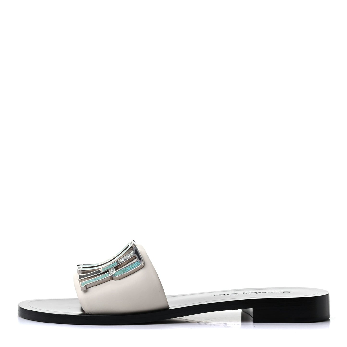 Calfskin Dio(r)evolution 10mm Slide Sandals 38 Off White