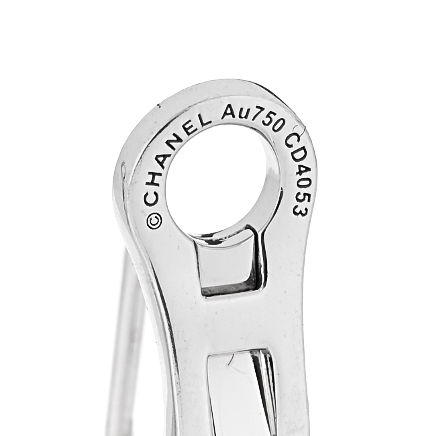 Chanel 18K White Gold Diamond Bouton de Camélia Earrings 4 of 4