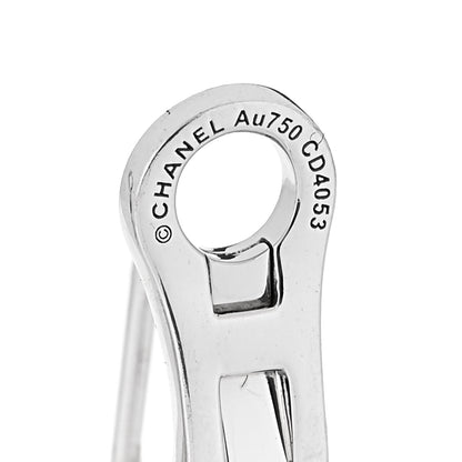 Chanel 18K White Gold Diamond Bouton de Camélia Earrings 4 of 4