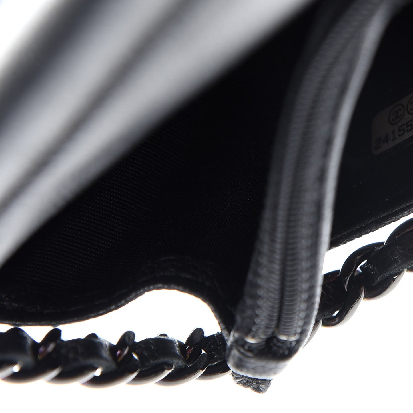 Caviar Quilted Boy Wallet On Chain WOC So Black