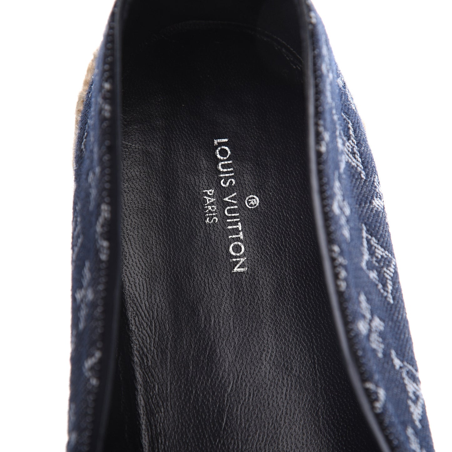 Monogram Denim Waterfall Espadrille 41 Marine