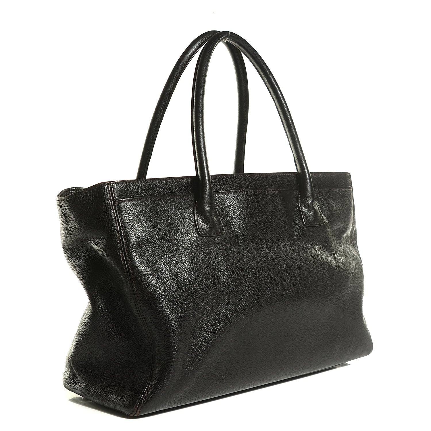 Chanel Calfskin Cerf Executive Shopper Tote Dark Brown 3 of 8