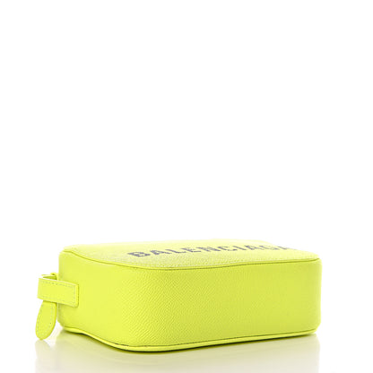 Balenciaga Signature Grained Calfskin Logo XS Ville Camera Bag Acid Green Black 4 of 10