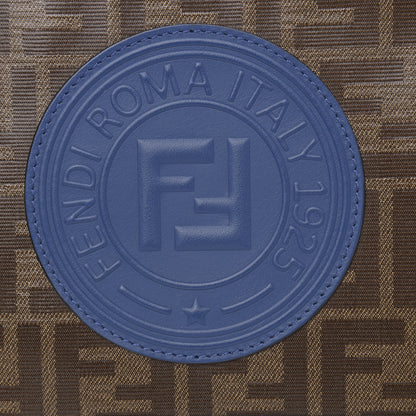Fendi Glazed Fabric Vitello Century F is Fendi FF 1974 Stamp Patch Camera Case Mogano Panna Iris 8 of 10