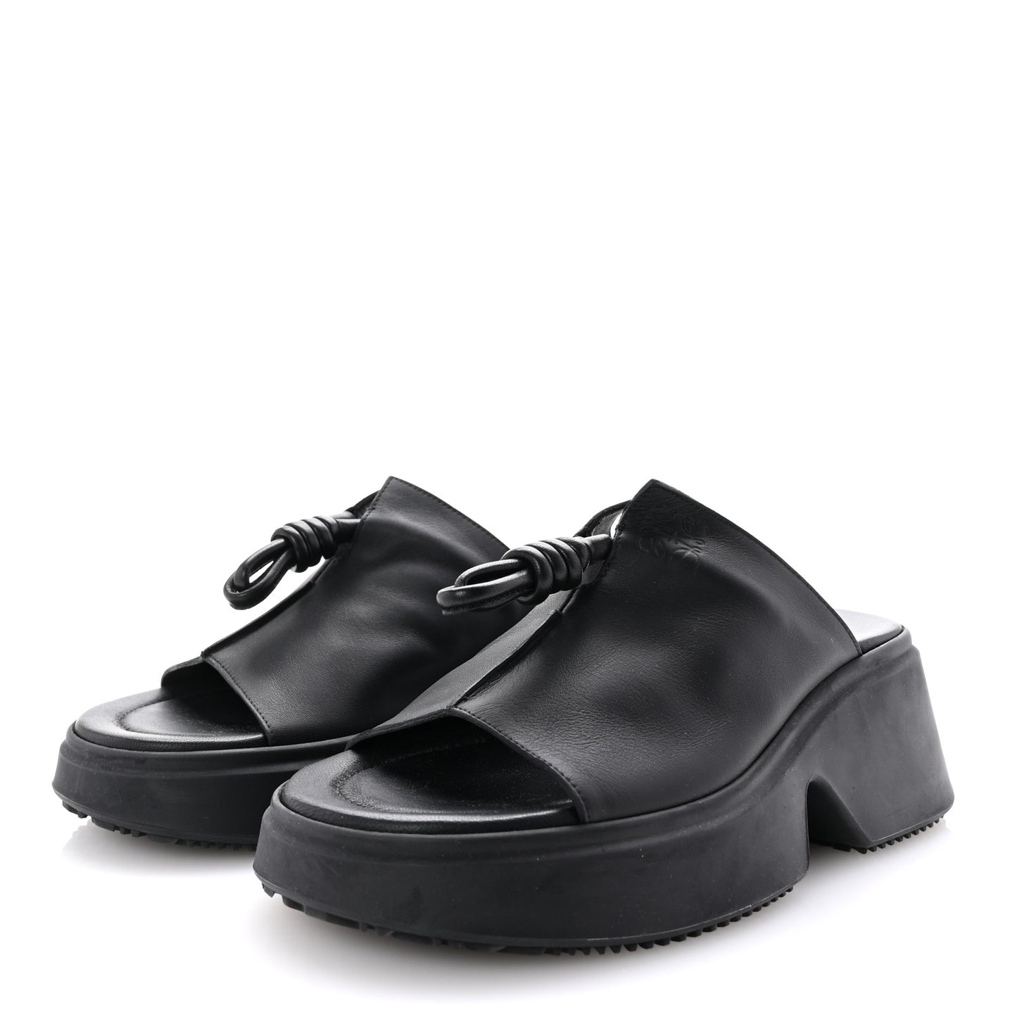 Calfskin Flamenco 80mm Wedge Mules 35 Black