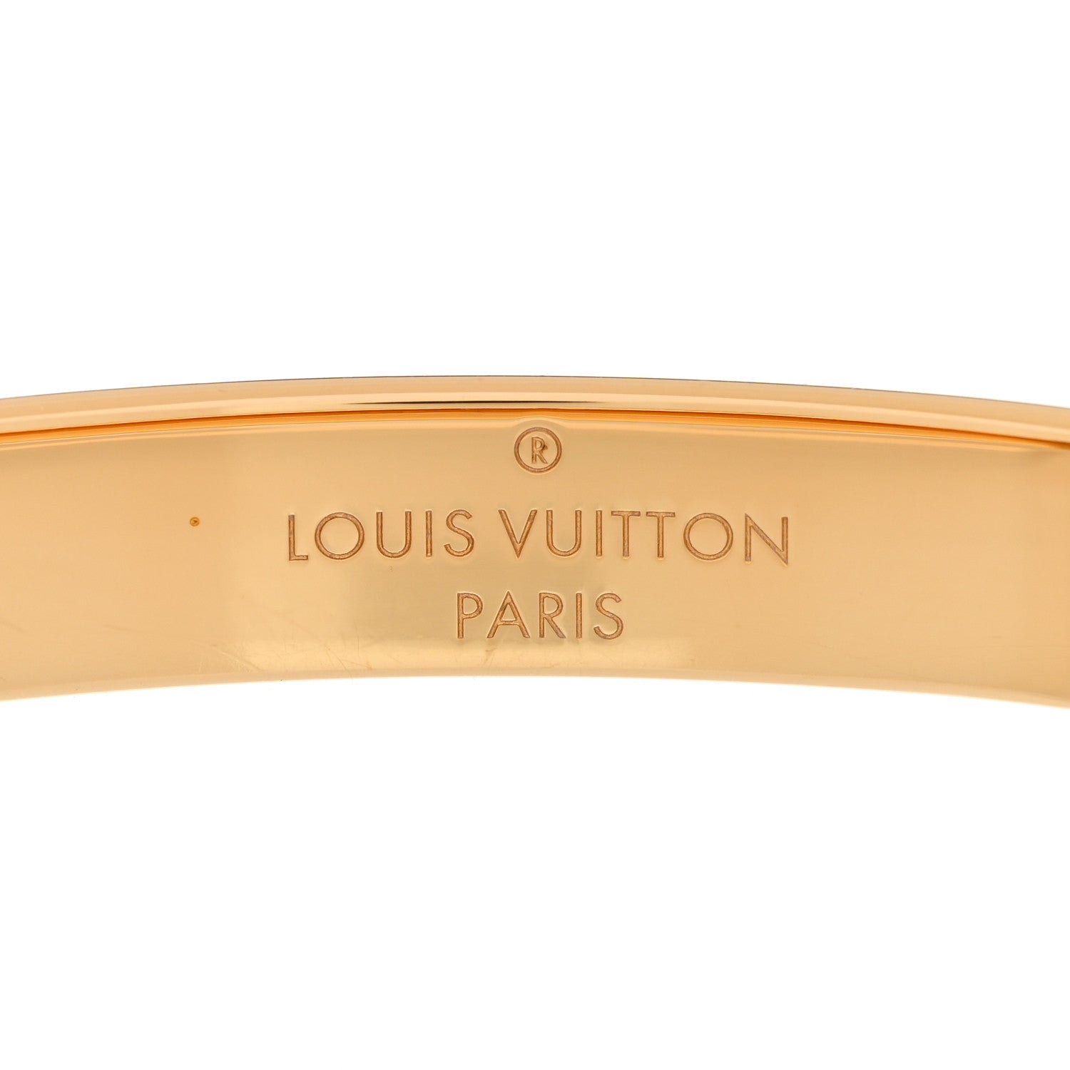 Louis Vuitton Brass Monogram Nanogram Cuff S Gold 4 of 8