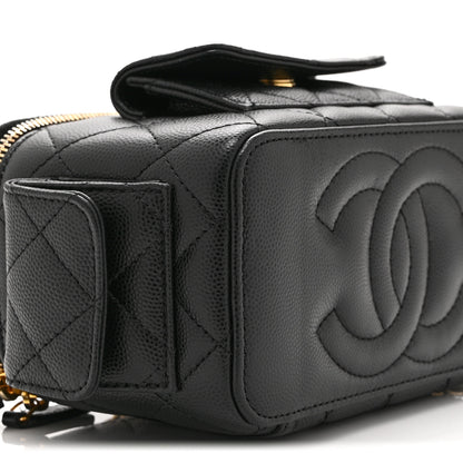 Chanel Caviar Quilted Polly Pocket East West Top Vanity With Chain Black 10 of 11