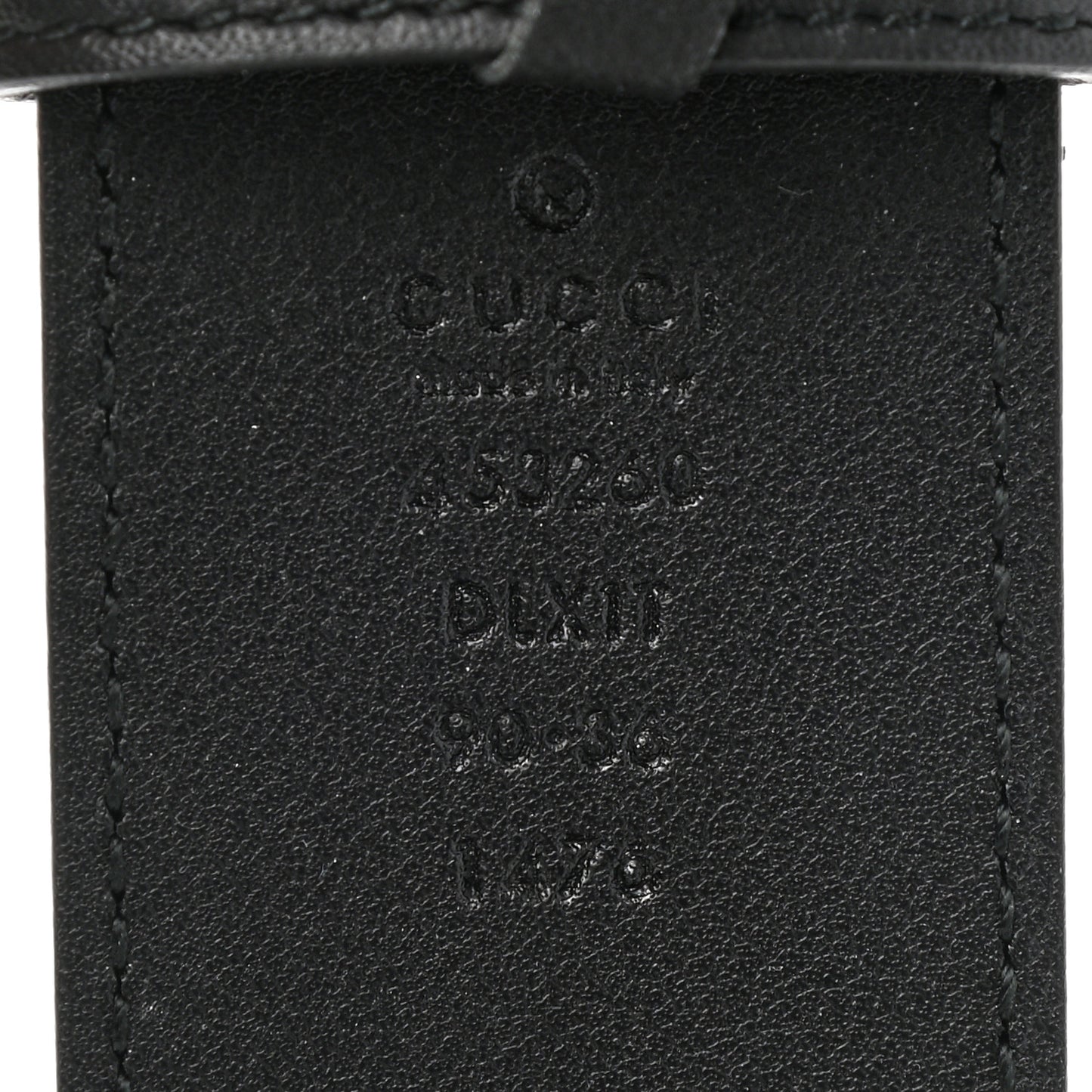 Moon Calfskin Pearl Double G 40mm Belt 90 36 Black Cream