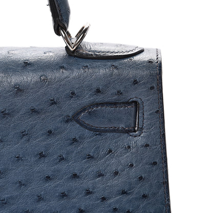 Hermes Ostrich Kelly Sellier 28 Bleu Roi 13 of 49