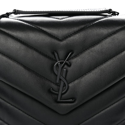 Saint Laurent Calfskin Y Quilted Monogram Monochrome Small Loulou Chain Satchel Black 8 of 10