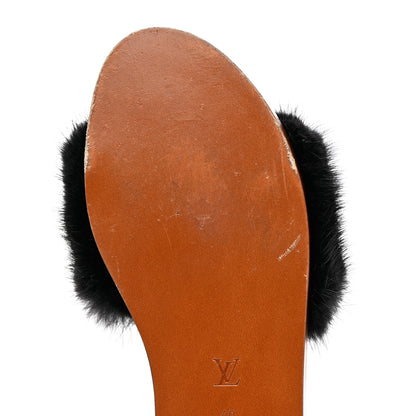 Louis Vuitton Mink Fur Lock It Flat Mule 40 Black 11 of 13