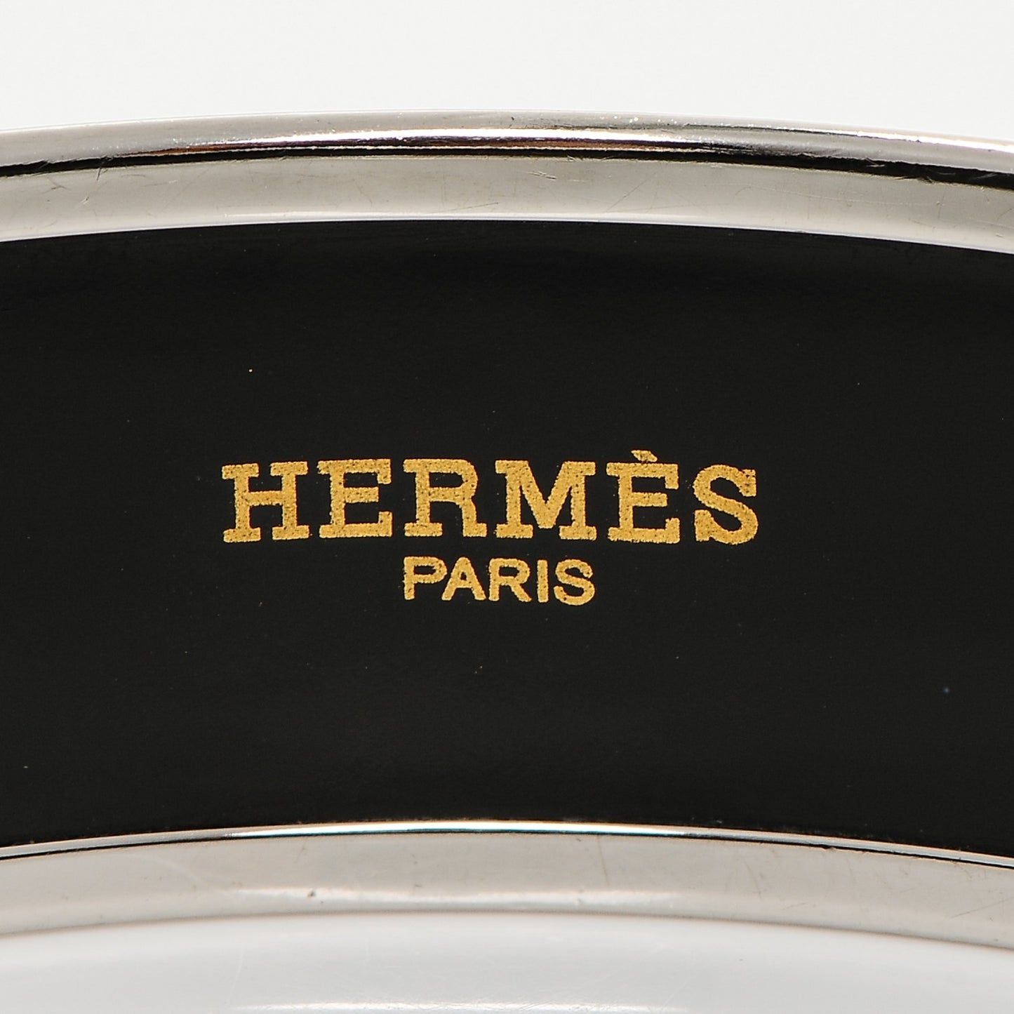 Enamel Printed Wide Caleche Bracelet 62 White