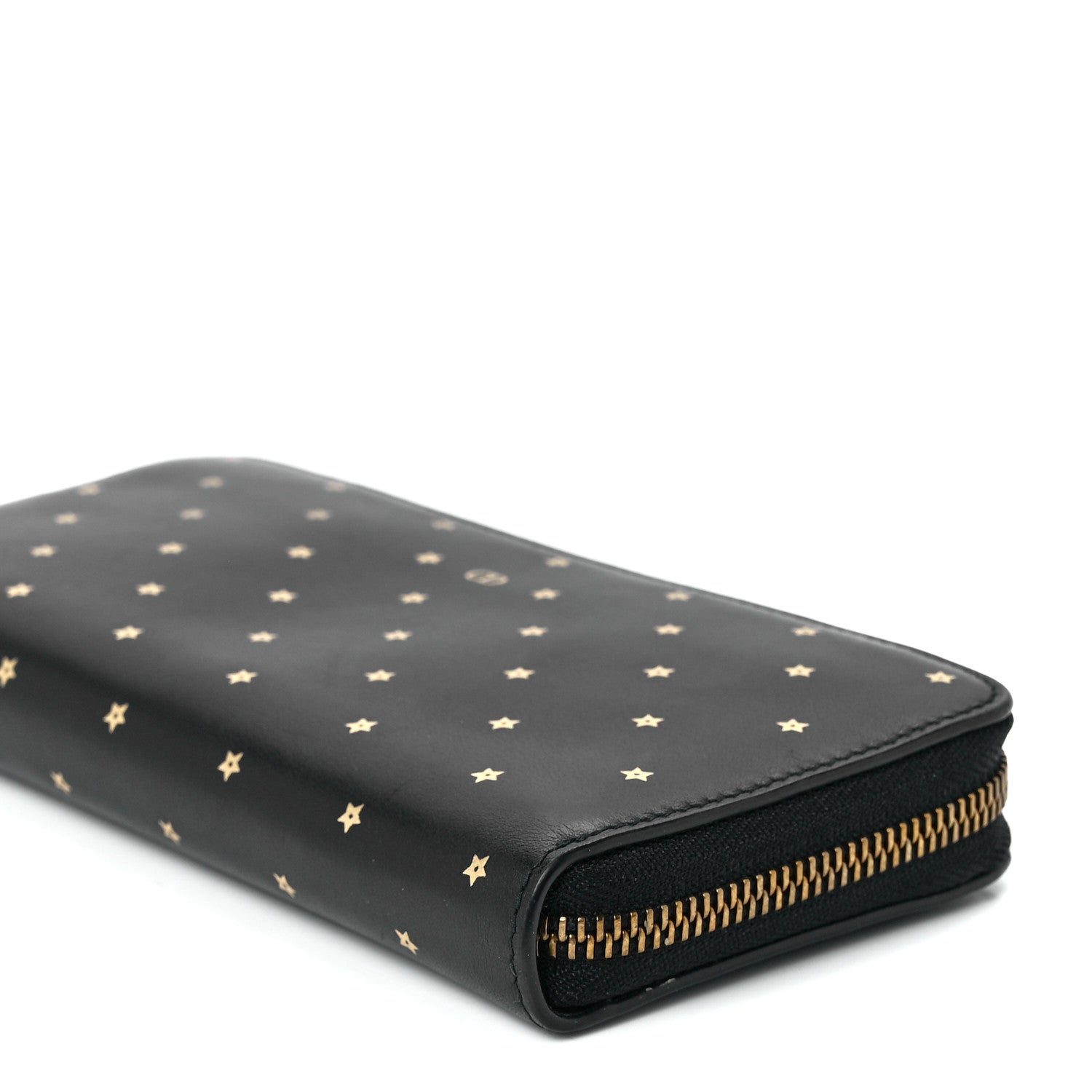Christian Dior Calfskin Stars Voyageur Zip Around Wallet Black 11 of 13