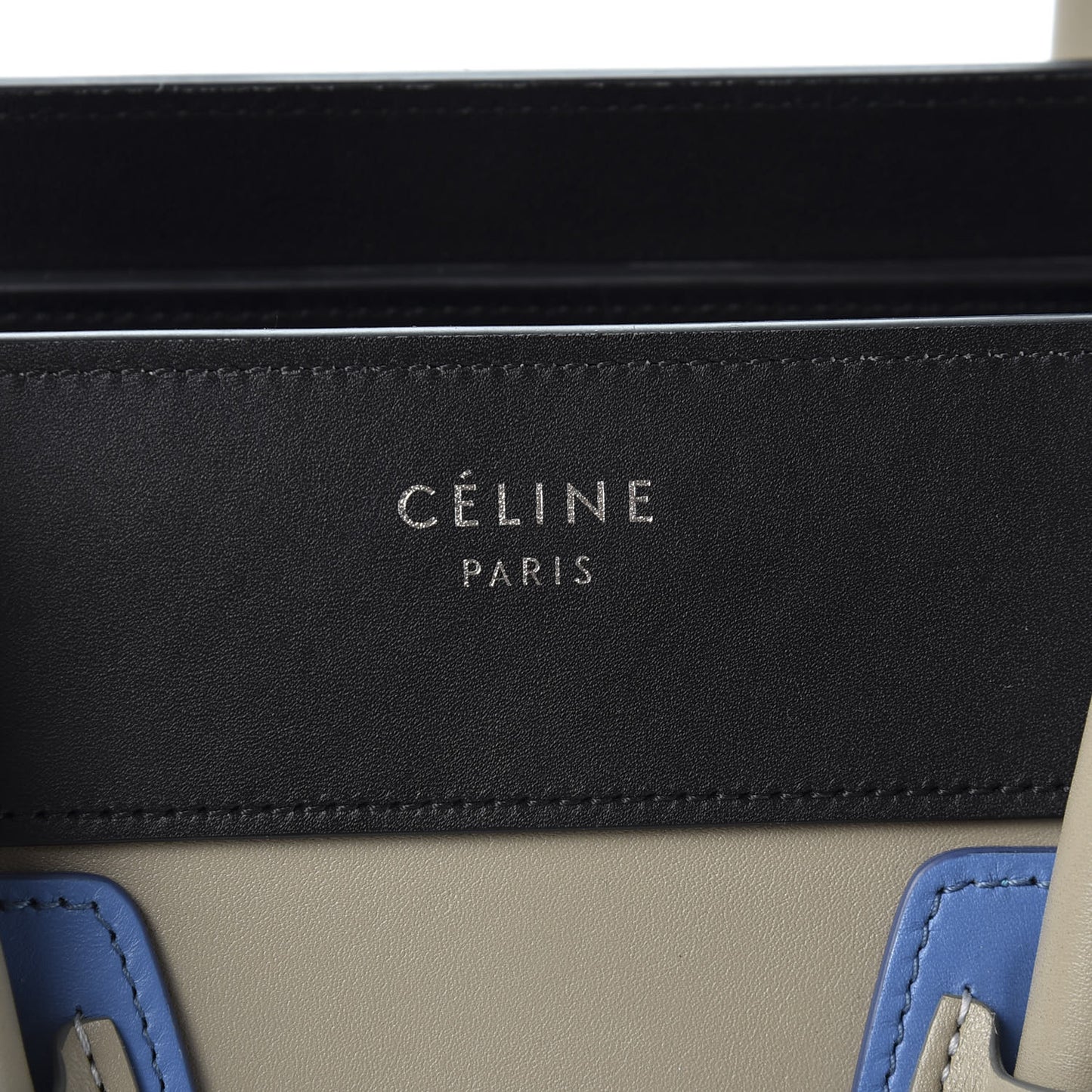Shiny Smooth Calfskin Micro Tri-Color Luggage Quartz