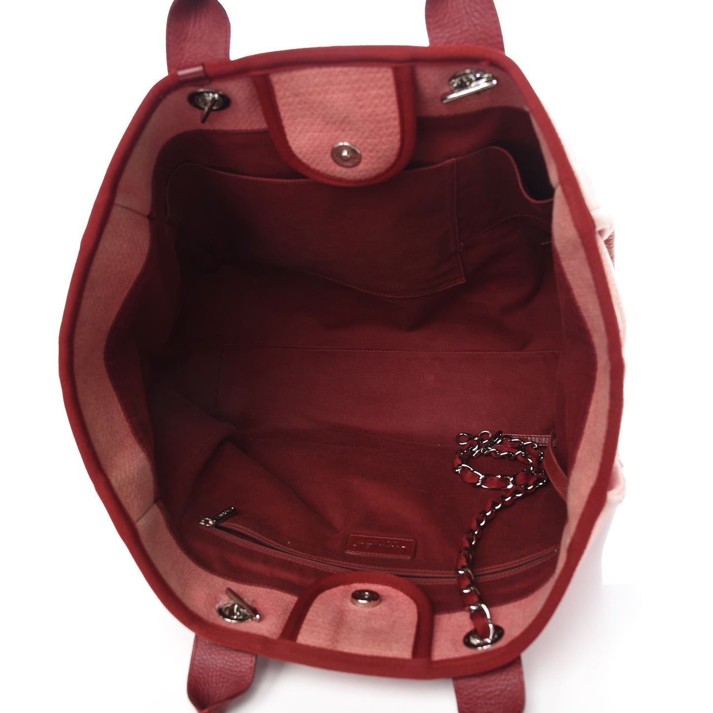 Canvas Large Deauville Tote Red