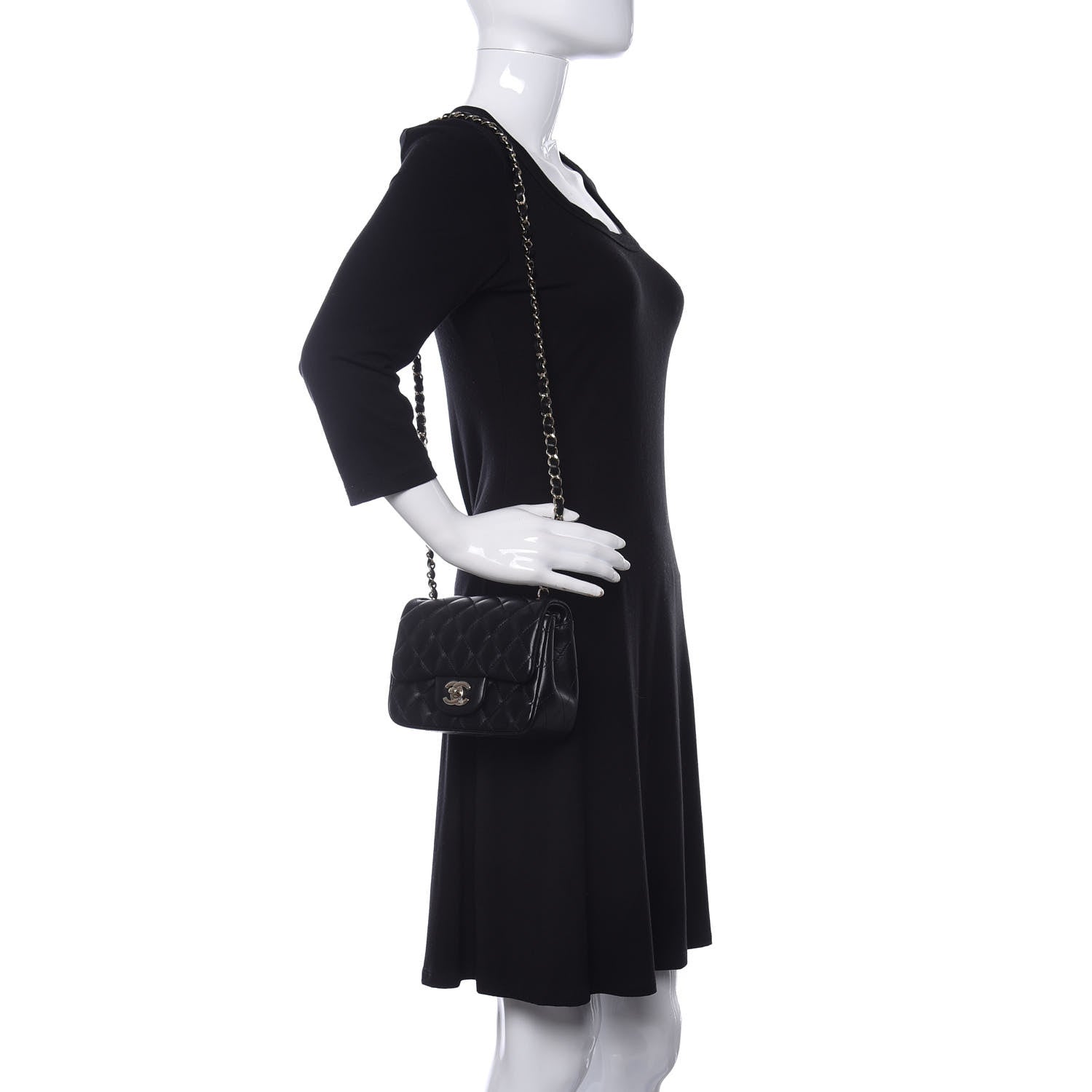 Chanel Lambskin Quilted Mini Square Flap Black 2 of 11
