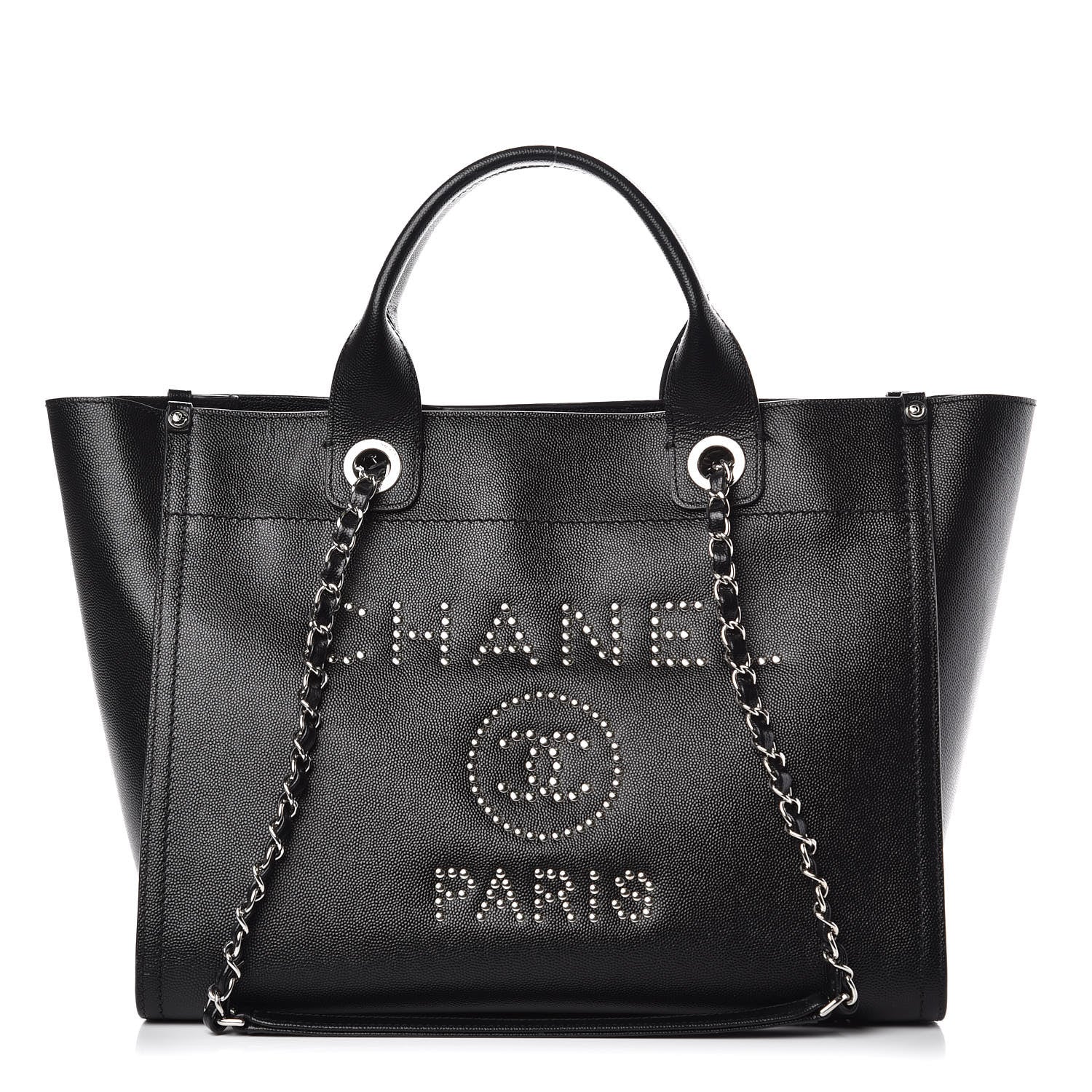 Chanel Caviar Small Studded Deauville Tote Black 1 of 14
