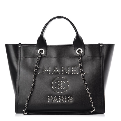 Chanel Caviar Small Studded Deauville Tote Black 1 of 14