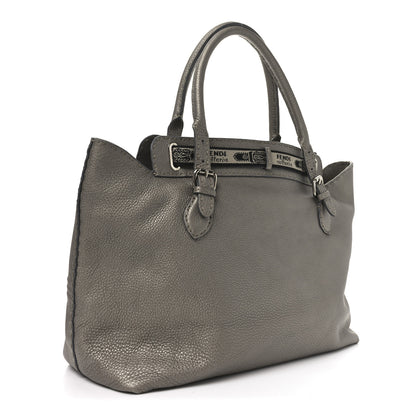 Fendi Cuoio Romano Selleria Large Villa Borghese Tote Peltro 3 of 11
